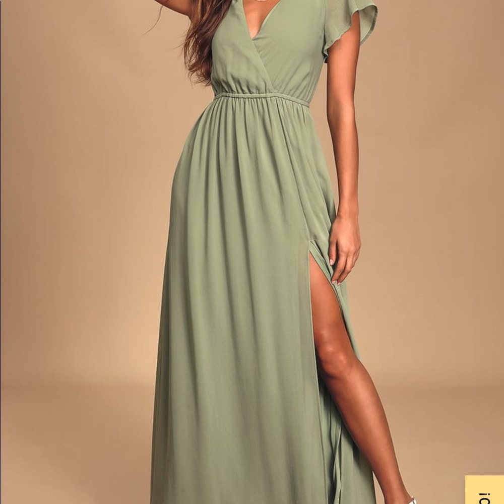 Lulus Sage Brush Bridesmaid Dress w/ Alterations